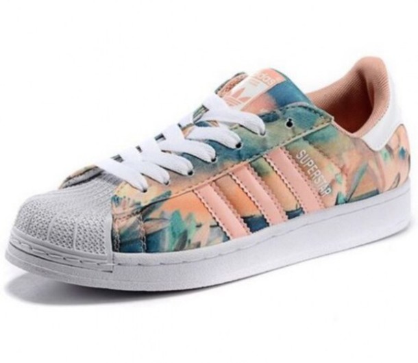 shoes, adidas, cool, floral, trendy, sneakers, summer, spring .