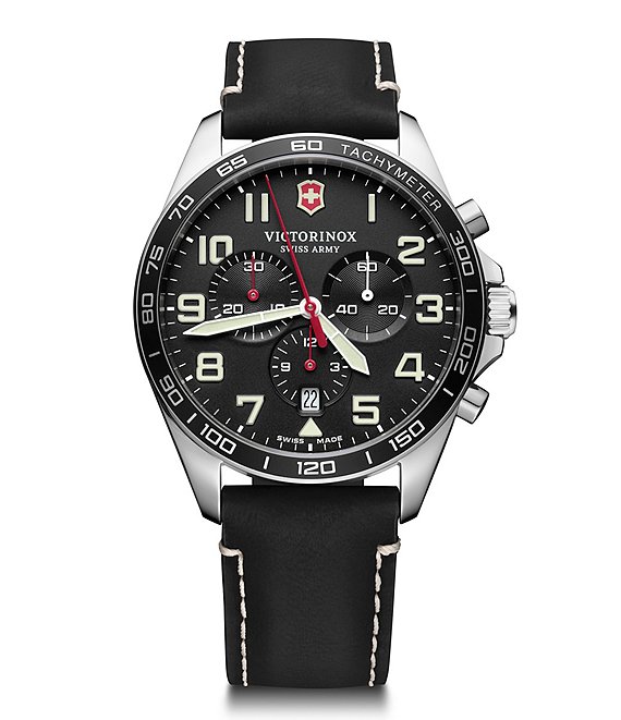 Victorinox Swiss Army Field Force Black Strap Chronograph Watch .