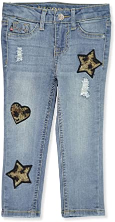 Amazon.com: VIGOSS Toddler Marbled Sequin Ankle Skinny Jeans .
