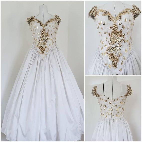 80s Prom Dress / SALE / Vintage Prom Dress / White Ball Gown | Et