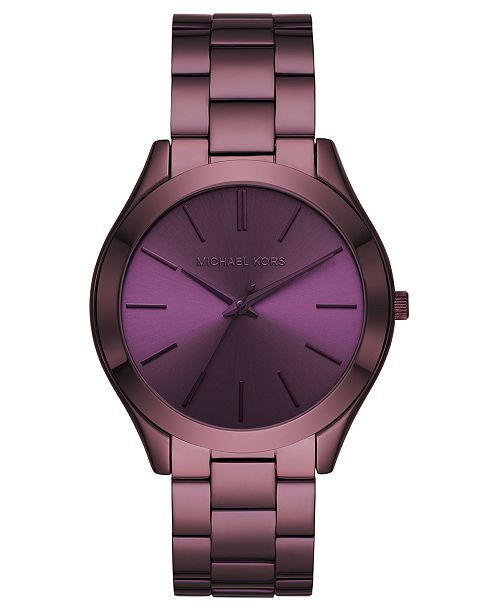 Michael Kors Women's Slim Runway Purple Stainless Steel Bracelet .