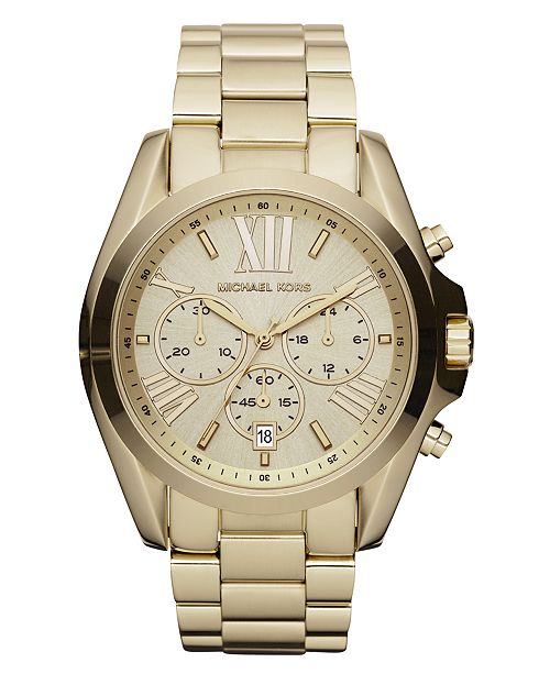 Michael Kors Women's Chronograph Bradshaw Gold-Tone Stainless .