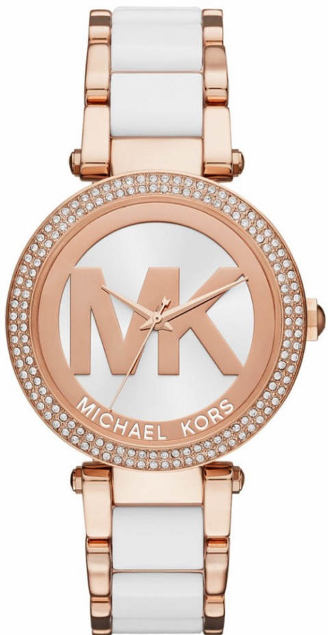 Women's Michael Kors Parker Rose And White Acetate Watch .