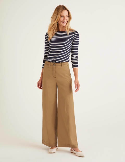 Attingham Wide Leg Pants - Camel | Boden