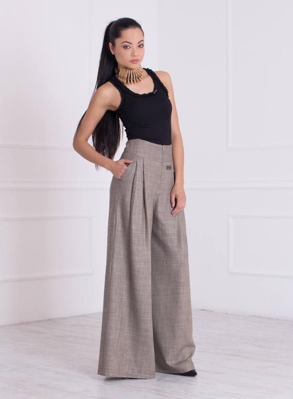 Wide Leg Pants/ Palazzo Pants/ High Waisted Pants/ Pants With | Et