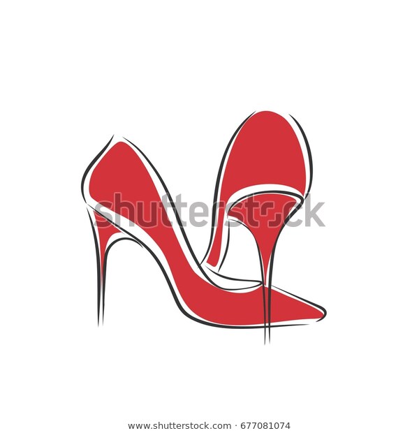 Womans Red Shoes Sketch Stock Vector (Royalty Free) 6770810