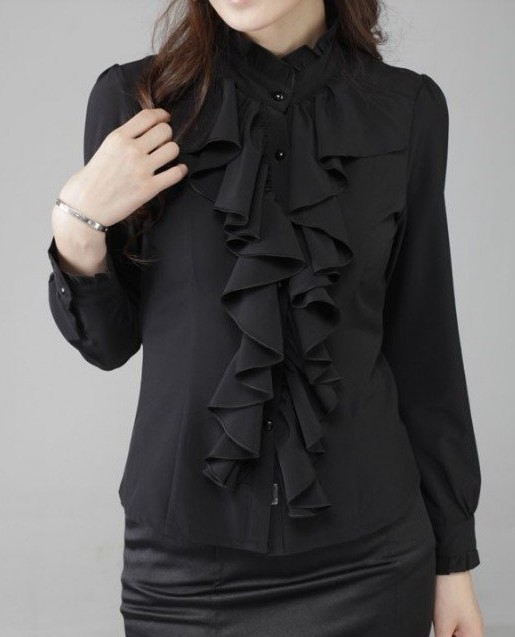 women blouses black color with lace,women blouses,clothing .
