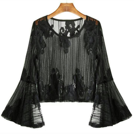 China Fashion Tops for Ladies Women Lace Tops Trim off Shoulder .