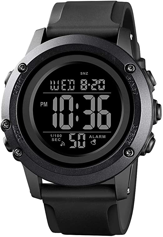 Amazon.com: Men's Digital Sports Watch Large Face Waterproof Wrist .