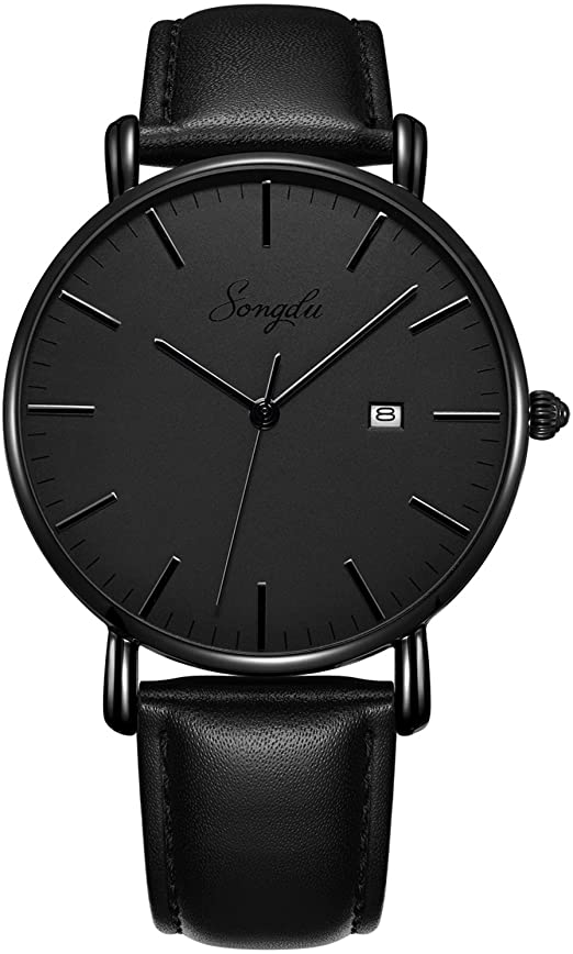 Amazon.com: SONGDU Men's Ultra-Thin Quartz Analog Date Wrist Watch .