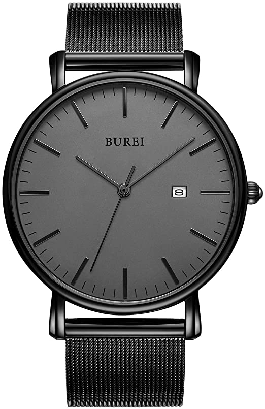 Amazon.com: BUREI Men's Fashion Minimalist Wrist Watch Analog Deep .