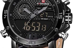 Amazon.com: NAVIFORCE Mens Waterproof Sport Watches Leather .
