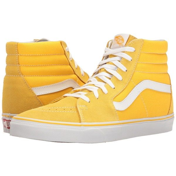 Vans SK8-Hi ((Suede/Canvas) Spectra Yellow/True White) Skate Shoes .